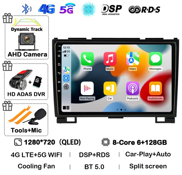 Android 14 Carplay Auto 360 Camera для Great Wall Haval Hover H5 H3 2011-2016 Автомобильный Радио Мультимедийный Плеер GPS Навигация Стерео