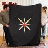 Vegas Golden Knights 2D Flat Pattern Flannel Blanket High quality All Seasons Warmth and Comfort Perfect for Christmas Gifts.