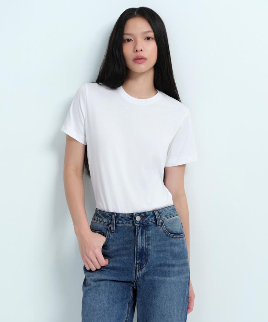 MUSINSA STANDARD WOMAN [Cooltandard] Women'S Basic Crew Neck T-Shirt [White]