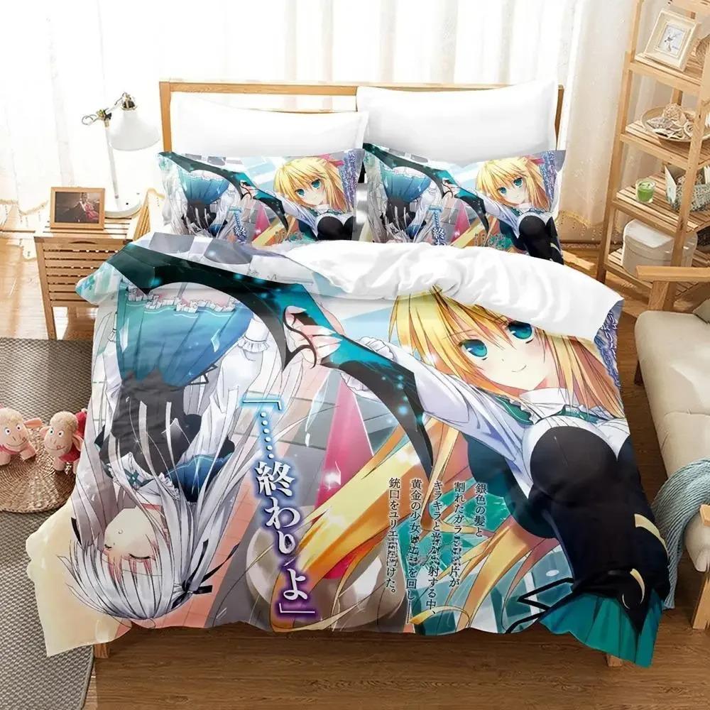 Anime Absolute Duo Bedding Set,Duvet Cover Comforter Bed Set Quilt Cover Pillowcase,King Queen Twin Size Boys Girls Adultse