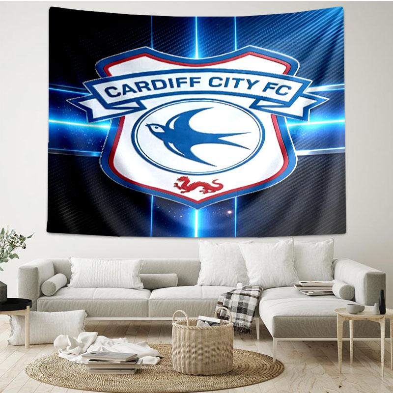 Cardiff City FC Print Tapestry - Portable Wall Decor Cloth, for Home, Dorm, Travel, Bedroom, Living Room - Ideal Birthday Housewarming Gift