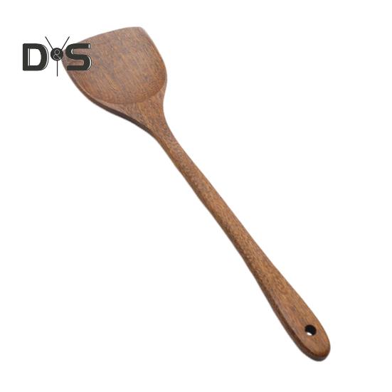 Деревянная ложка для риса с длинной ручкой, плоская лопатка для жарки, половник, кухонная утварь с закругленными краями, кухонные принадлежности