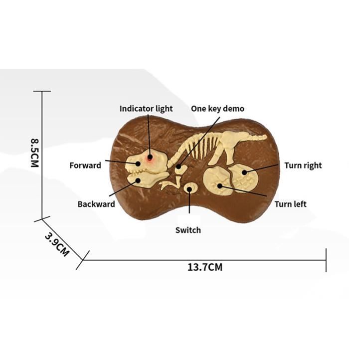 Remote-controlled Electric Simulation Dinosaur Toy - ROKOO - Brown - Indoor - Unisex - 3 Years - Batteries