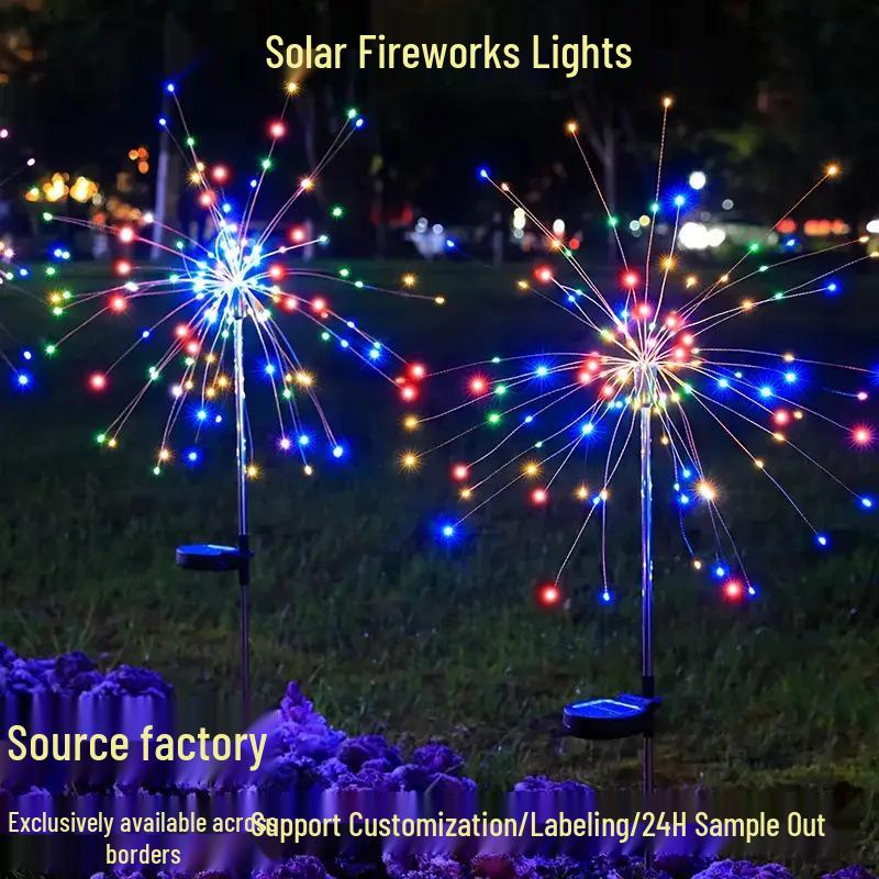 Солнечные светодиодные водонепроницаемые гирлянды «Одуванчик» с медной проволокой и колышком для грунта