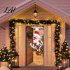 Waterproof Door Cover Christmas Colorful Print Decoration Backdrop Santa Claus Design Front