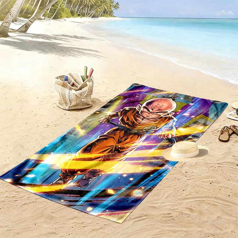 Dragon Ball Print Beach Towel, Large Soft Quick Dry Towel for Beach Camping Swimming