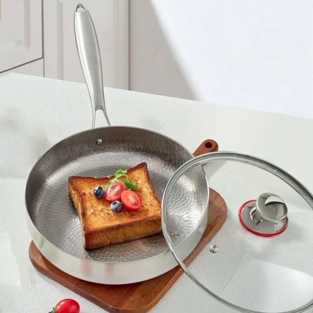 Titanium Zinc Zinc Alloy Non-stick Pot Fast Heating Steak Skillet Hammered Texture Frying Pan All Cook-top