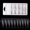 100 шт. прозрачных акриловых типсов для ногтей, французский маникюр, накладные ногти с УФ-гелем, полупокрытие, накладные ногти, 10 размеров