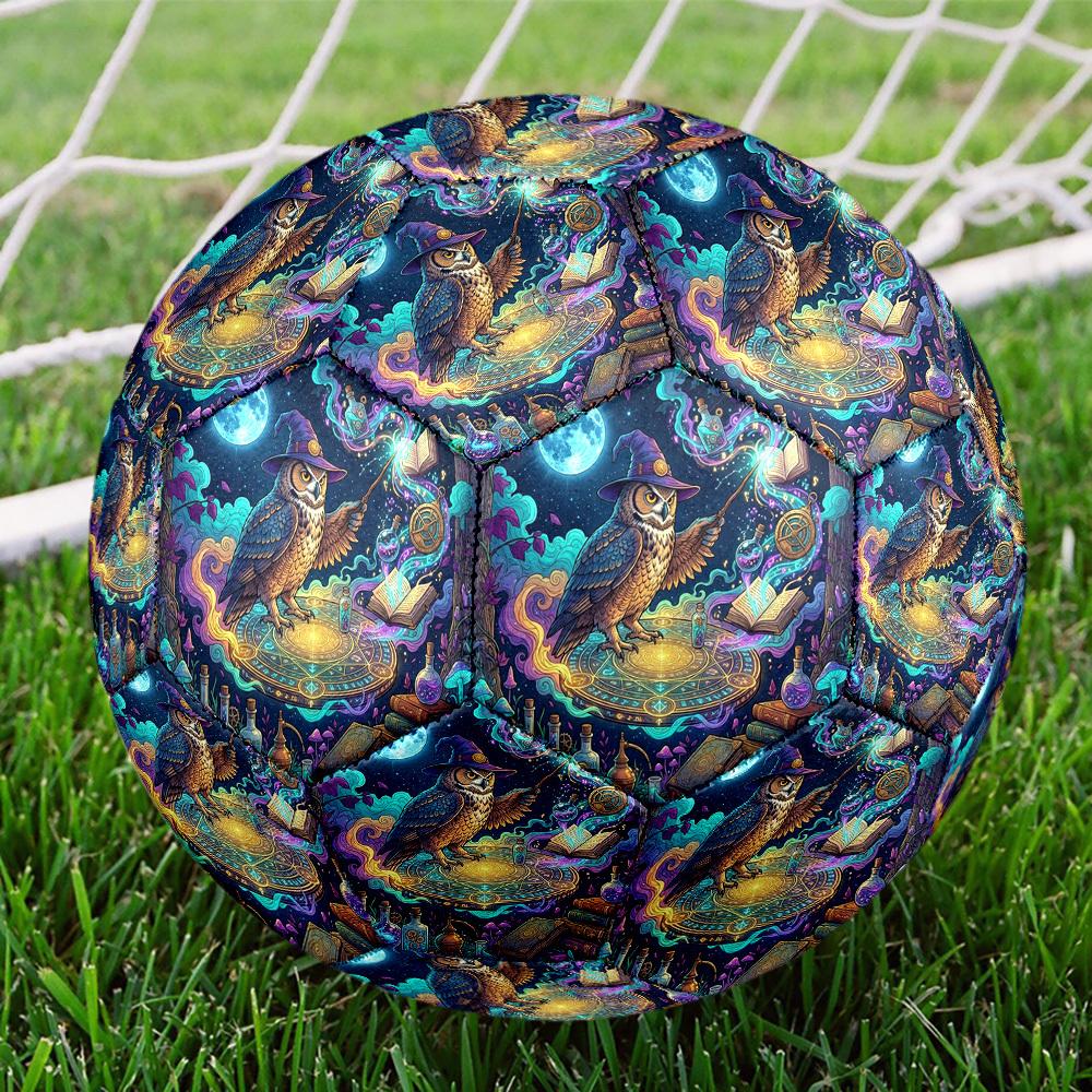 1pc Magical Owl Night Theme Soccer Ball Football, Size 5, Lightweight PVC, Outdoor Training Soccer Ball,Sports Gift t61435