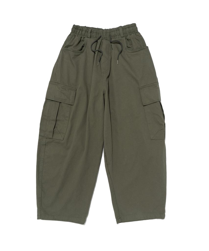 CARGOBROS Washed Cotton Curved Big Cargo Pants (Khaki)