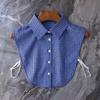 Elegant Plaid Fake Collar Women Ladies Detachable False Collars Woman Lapel Half Shirt Tie Clothes Accessories