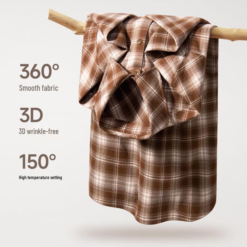 Мужская осенняя фланелевая клетчатая рубашка с длинным рукавом VANCL