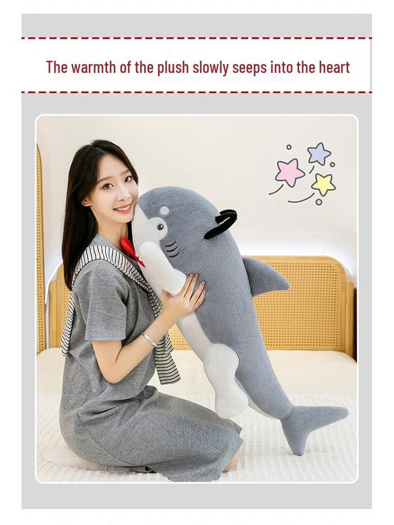 Плюшевая игрушка «Большая белая акула» серии «Океан» - Семейное украшение, Спутник для сна, Подарок-подушка для девочек