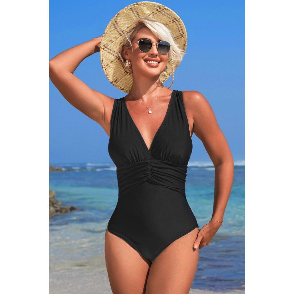 CHARMLEAKS Цельный купальник женский купальный костюм с V-образным вырезом сексуальный монокини купальники S-XL