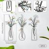 6Pcs Metal Flower Wall Art Metal Flowers Wall Decor Decorative Metal Flower Vase Wall Art Abstract Floral Splicing Line Art