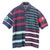 Crazy Pattern Border Short Sleeve Polo Shirt Kanoko Remake Men's Used