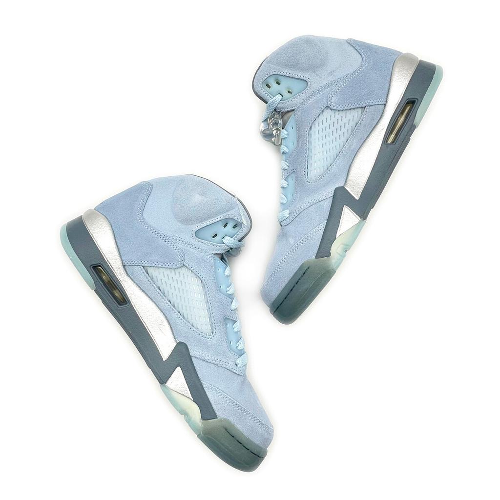 DD9336-400 Nike Air Jordan 5 Retro Blue Bird Фото Футбольный Серый Металлический Серебристый