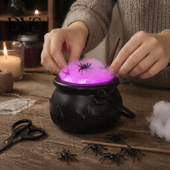 Фото реквизит в темном стиле, Светящийся котел ведьмы, набор для DIY, Светящаяся черная пластиковая чаша с пауками для Хэллоуина, Светящийся горшок с волшебным зельем, Жуткий Хокус-Покус