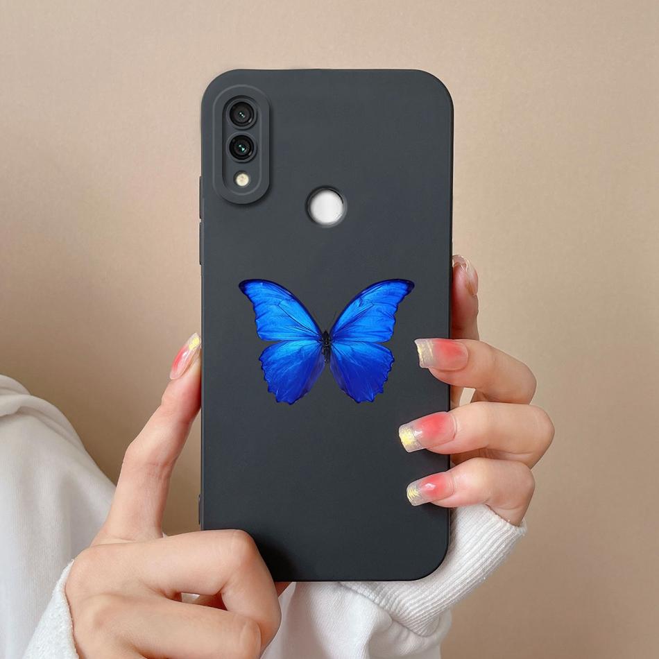 For Redmi Note 7 Pro 7S Case Butterfly Soft Liquid Silicone Camera Protection Back Cover For Xiaomi Redmi Note 7 S 7Pro Funda