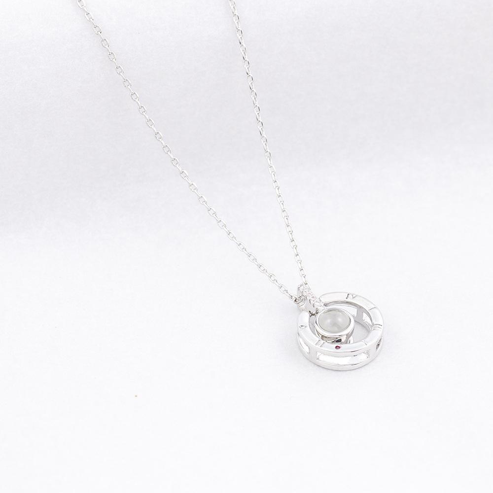 SUMENG New 100 Languages I Love You Projection Pendant Necklace Romantic Memory Wedding Jewelry Gifts 2024