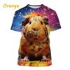 Cute Hamster Pattern T Shirt For Men 3D Printing Short Sleeve Men's Tee Tops Oversized Hip-hop T-shirts Streetwear