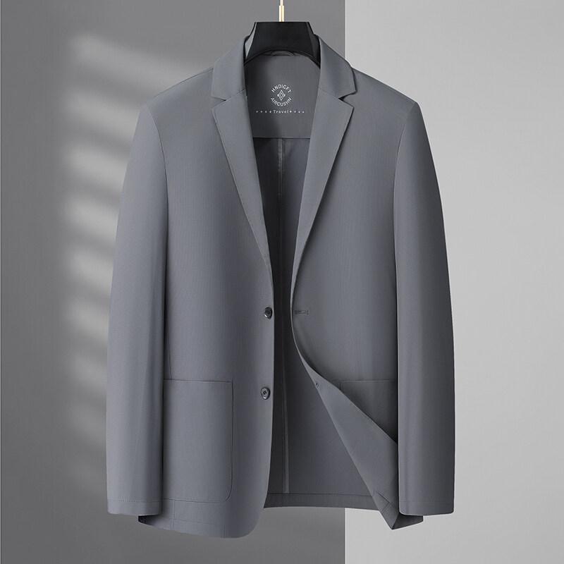 Летний Ледяной Шелковый Тонкий Солнцезащитный Костюм Пиджаки для Мужчин Классический Деловой Повседневный Блейзеры Свадебное Социальное Пальто Мужская Одежда
