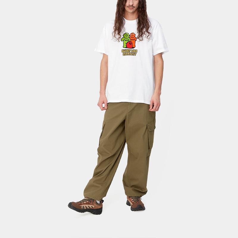 Carhartt WIP SS24 S/S Футболка Gummy Свободный крой Принт с буквами Круглый вырез Короткий рукав Футболка Унисекс Белый I033164-02-XX