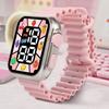 Детские цифровые часы повседневные светодиодные квадратные фруктовые узоры детские спортивные электронные часы