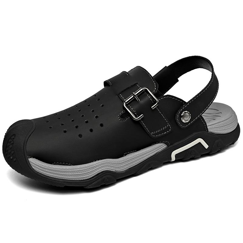 Модные мужские сандалии в ретро-стиле, нескользящие летние шлепанцы, уличные пляжные полушлепки двойного назначения, повседневная пляжная обувь Ading, акваобувь, слайды