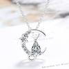 925 Sterling Silver Cat Moon Zircon Women Necklace Wedding Luxury Designer JewelryOffers GaaBou Jewellery