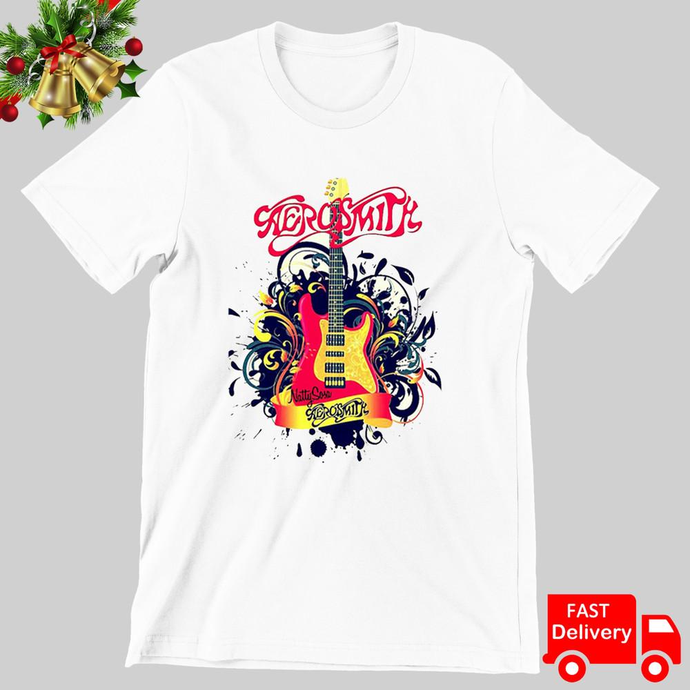 Aerosmith Band T shirt White Short Sleeve Tee Unisex All Size S M L 234XL Unisex T-Shirt