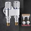 Stainless Steel Double Outlet Valve Faucet Shower Head Valves Flow Quick Control Hand Inlet Pipe