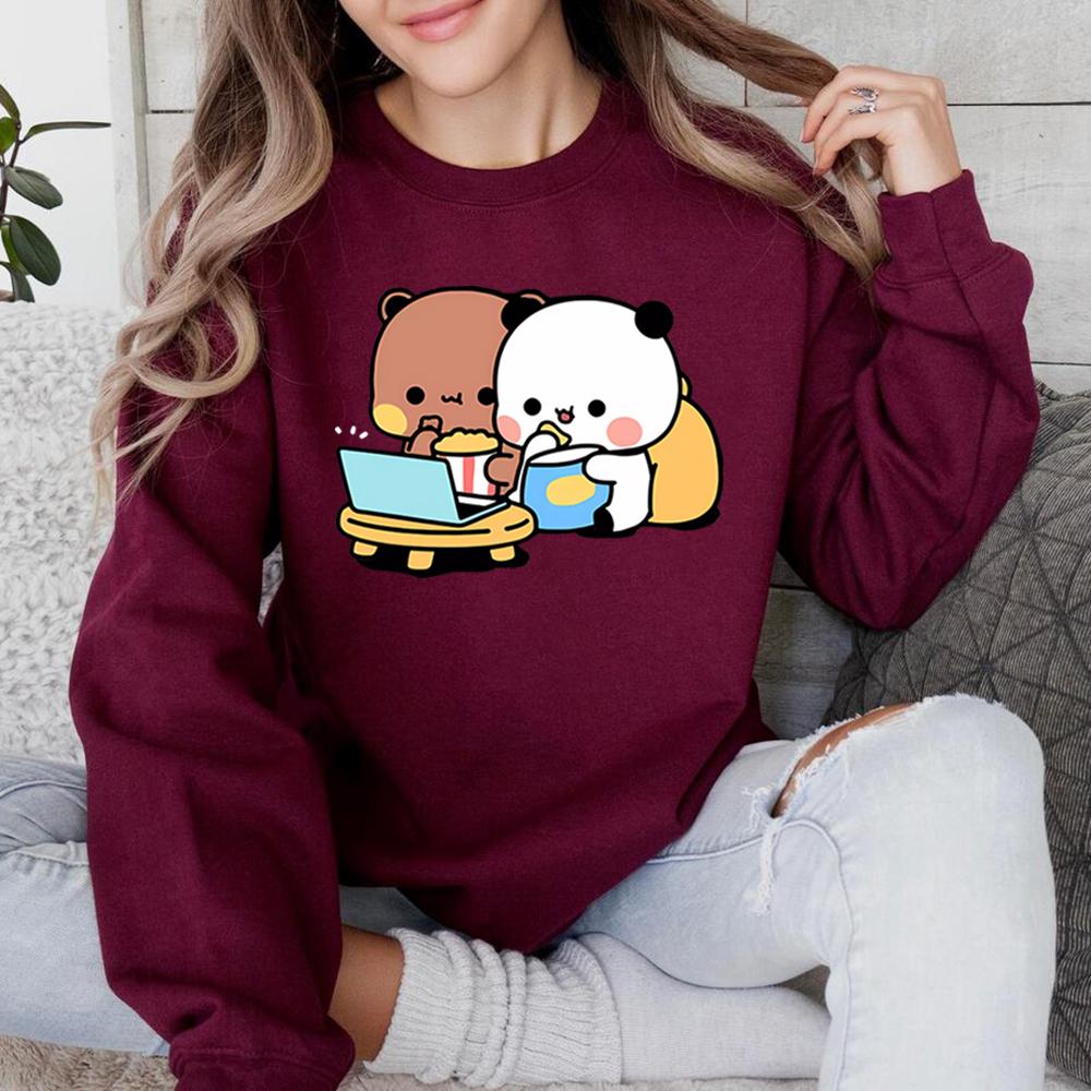Cute Bubu and Dudu Sweatshirt Cartoon Panda Bear Bubu and Dudu Graphic Hoodies Women Men Tops Kawaii Printed Harajuku Sweatshirts