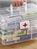 Large Capacity Family Medicine Organizer Box 3 Layers Medicine Cabinet Family Kit Case Portable First Aid Kit with Handle