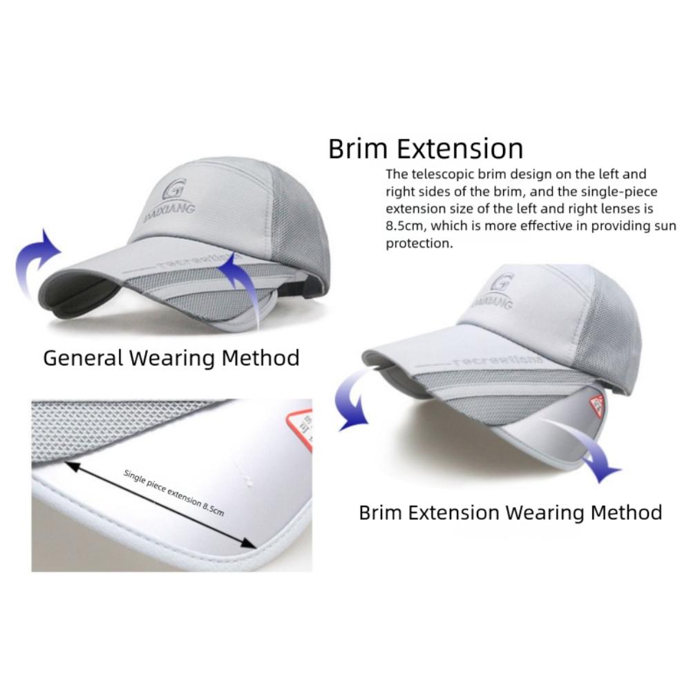 UV Protection Long Visor Baseball Cap Waterproof Men's Sunshade Cap Outdoor