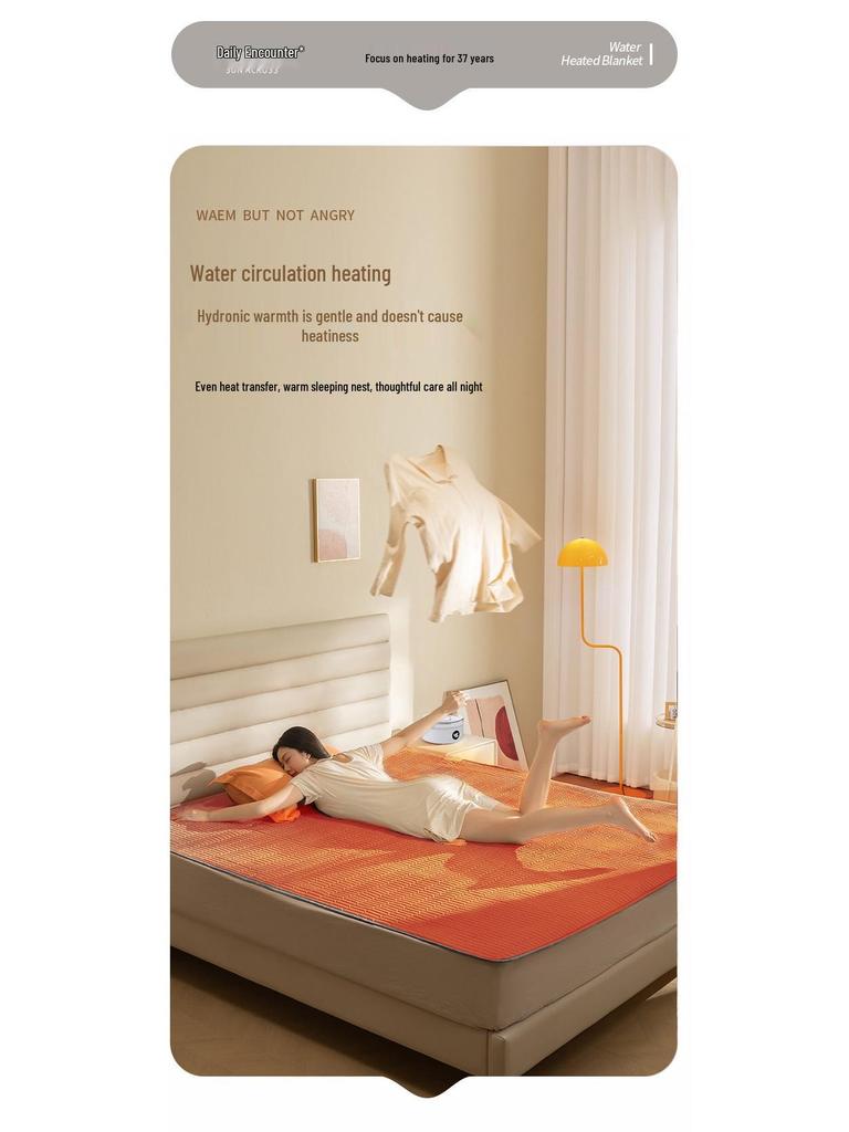 Hydronic Electric Blanket 2024: Heated, Dehumidifying, Mite-Removing, Washable for Single Beds