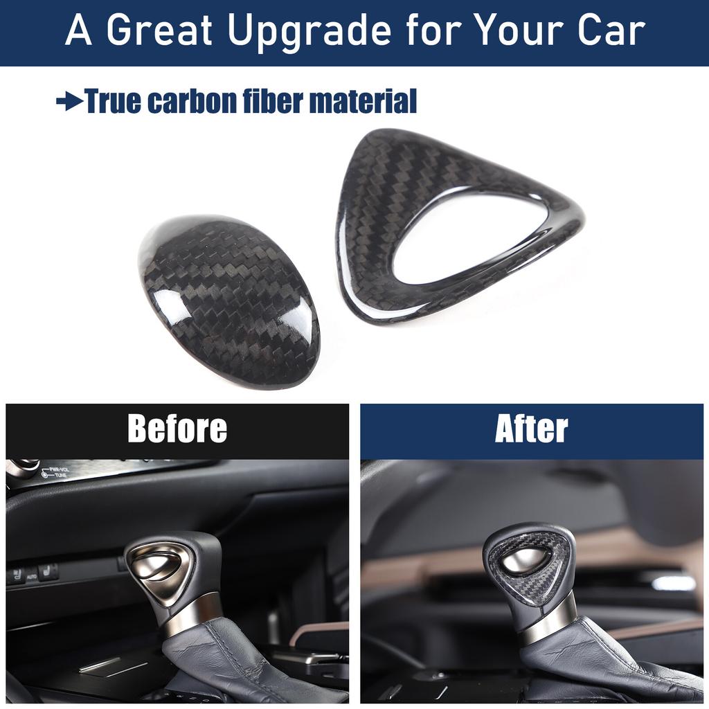 Real Carbon Fiber Gear Shift Knob Head Trim Cover For Lexus ES UX LX GX 18-24