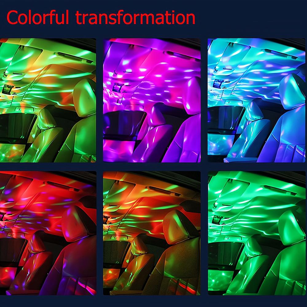 Автомобильный USB Ambient Light DJ RGB Mini Красочный музыкальный звуковой свет USB-C Интерфейс Apple Интерфейс Праздничная вечеринка Караоке
