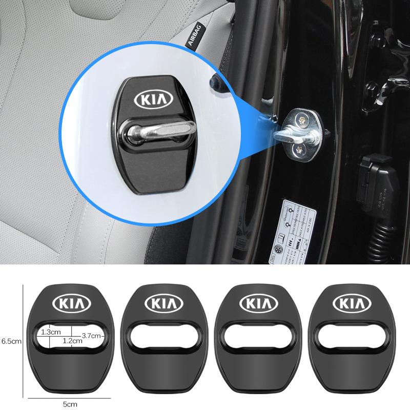 AAOB1 Car Door Buckle Protective Cover Titanium Alloy Protection Cap For KIA K5 K9 Sorento Ceed Sportage Carnival Stinger Forte Niro