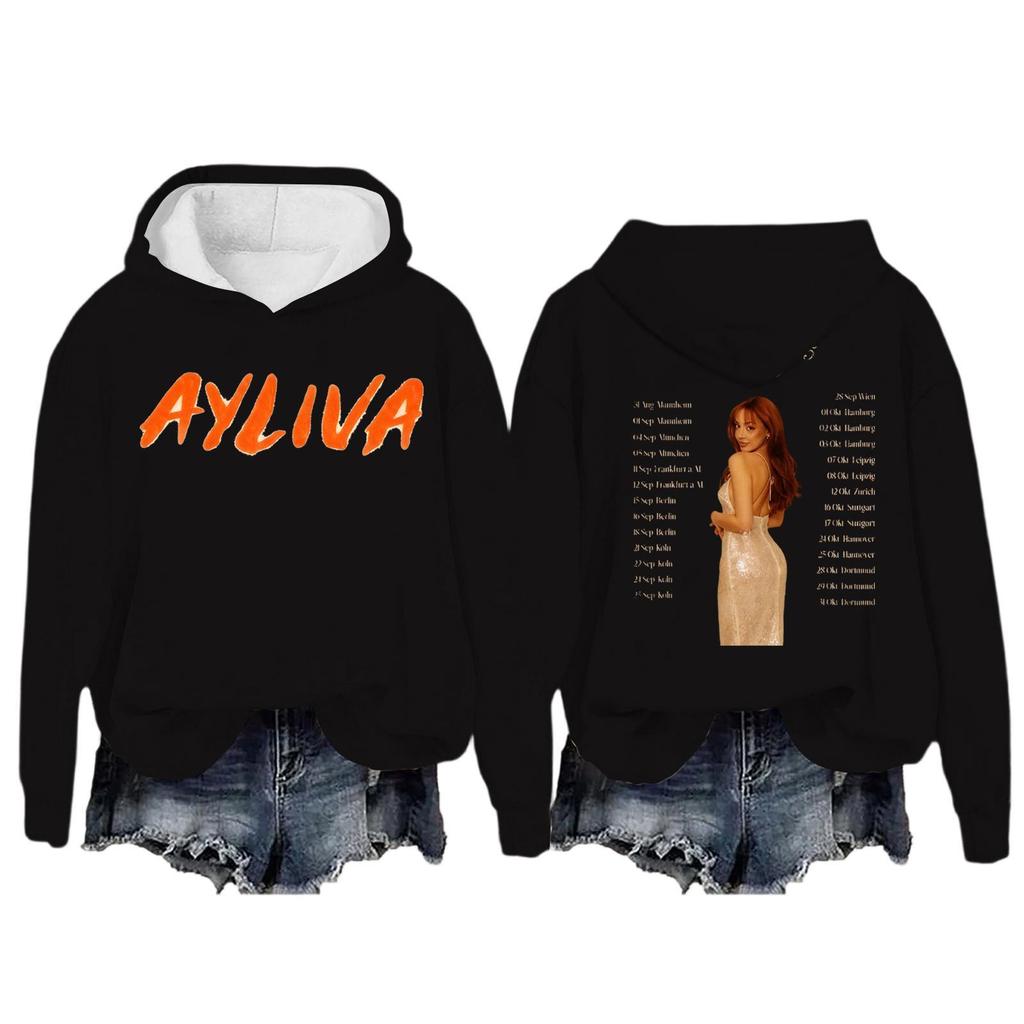 Women's Fashion Casual Long Sleeve Loose Printed Pullover Sports Long Sleeve Hooded Sweatshirt