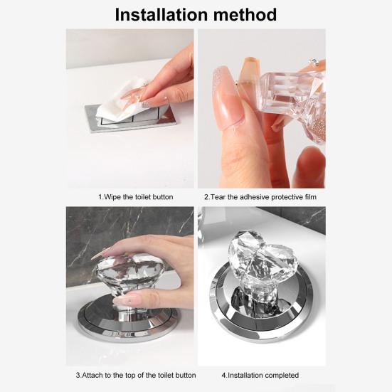 Love Heart Shaped Toilet Tank Button Bathroom Decor Flush Replacement Aid for Toilet Press Multifunctional Cabinet Drawer Handle