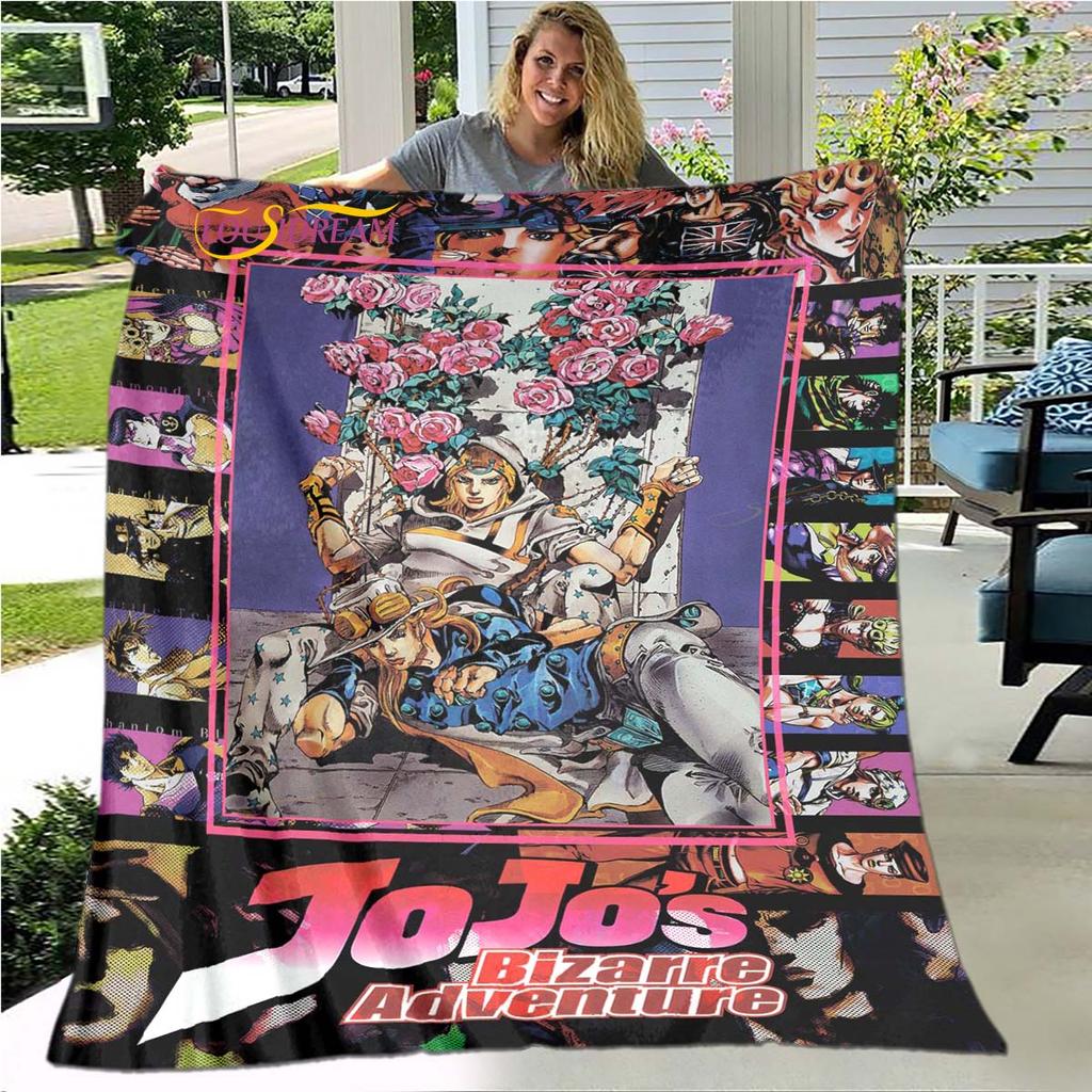 Фланелевое одеяло с 3D принтом «Невероятные приключения Джоджо», мягкое покрывало с мультяшным принтом, покрывало для дивана, одеяло