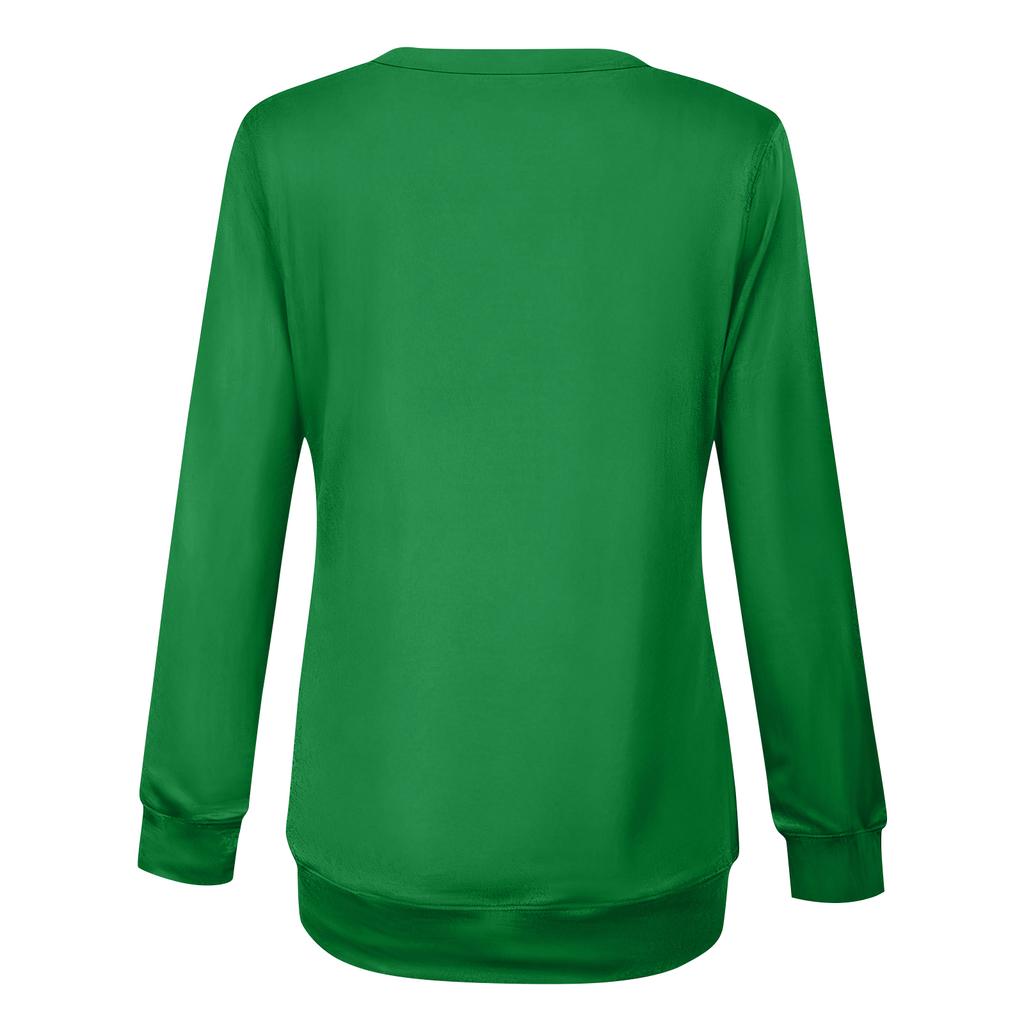 Women's Fashion Casual Long Sleeve Printed Neck Top