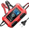 10A 7-ступенчатое интеллектуальное зарядное устройство с индикатором для 12В/24В мотоцикла и автомобиля