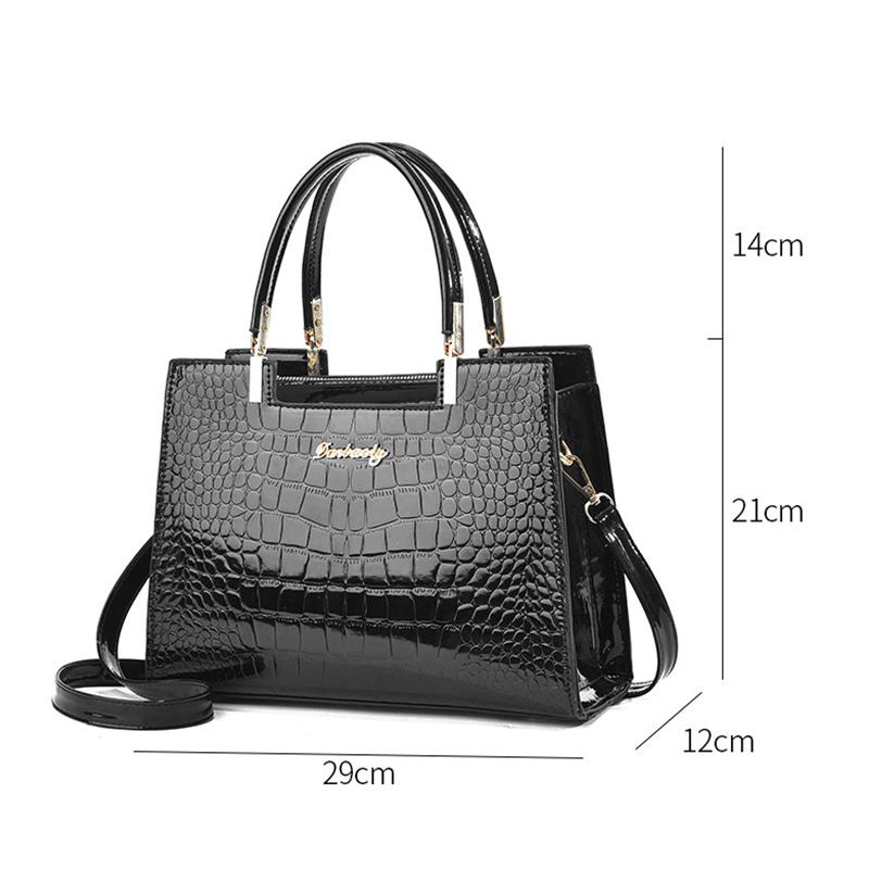 Yogodlns Women Patent Leather Handbag Fashion Satchel Bag Stylish Luxury Design Large Capacity Top Handle Shoulder Crossbody Bags
