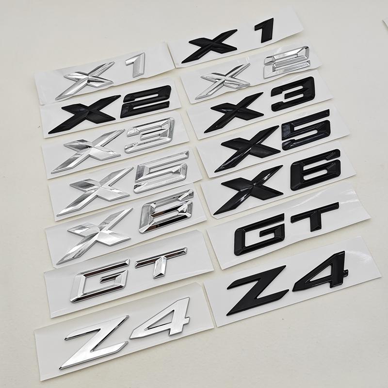 New 3D ABS Car Rear Trunk Logo X1 X3 X5 X6 X7 GT Z4 Emblem Badge Sticker For BMW U11 F39 G01 G45 F26 G02 G05 G06 G07 Accessories