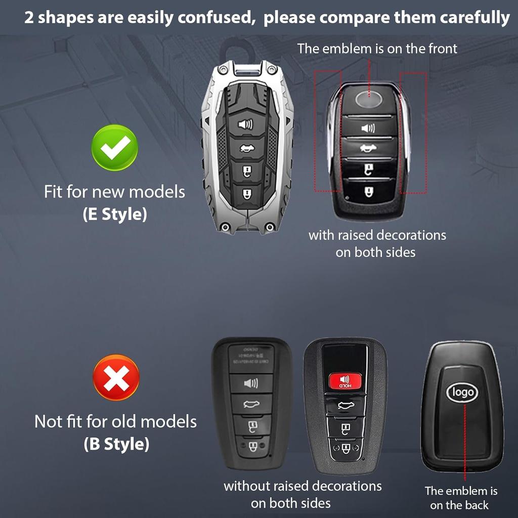 Mech Style Heavy Metal Key Fob Cover, Compatible With Toyota Tundra 2024 2025~, Fit For Corolla Cross Venza Sequoia Etc, Zinc Alloy Key Case