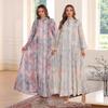 Elegant Sequin Printed Abaya: Fashionable Long Islamic Dress for Women