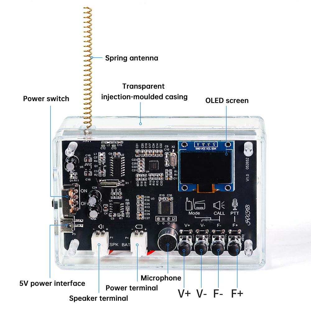 Walkie-Talkie Radio Electronics DIY Kit Wireless Intercom FM Radio Circuit Board Welding Practice BK4802P RF+RDA5807 Dual Chip