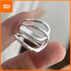 Xiaomi Кольца из стерлингового серебра 925 пробы для женщин, пары, минималистичные, ручной работы, с простыми линиями, тонкое ювелирное изделие, подарок, предотвращает аллергию